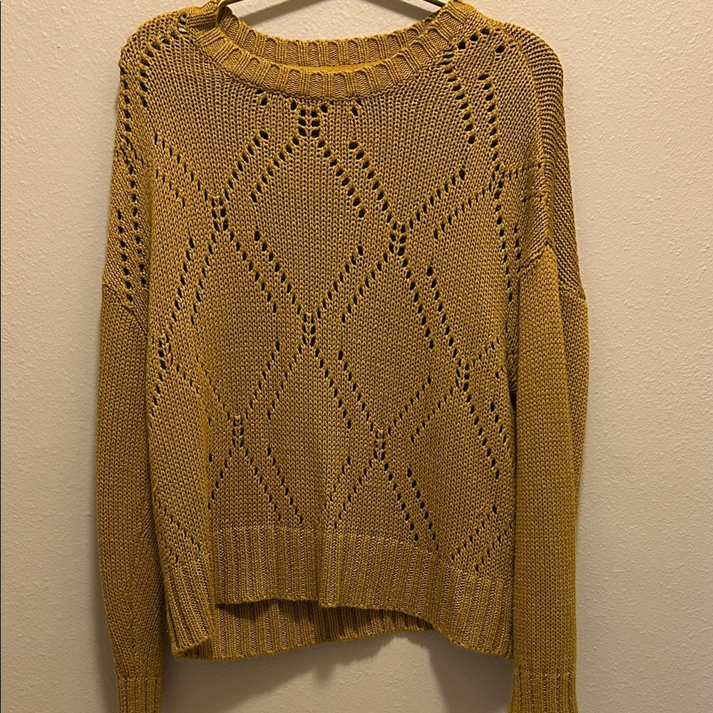Harper Mustard Diamond Knit Sweater